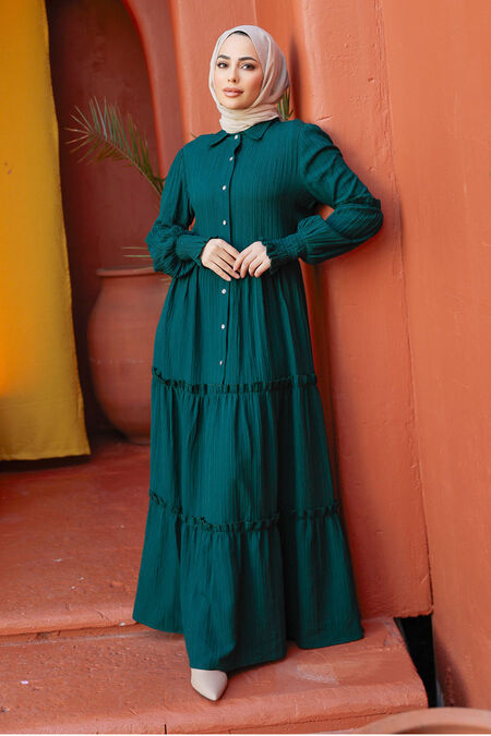 Emerald Green Modest Long Dress 4421ZY